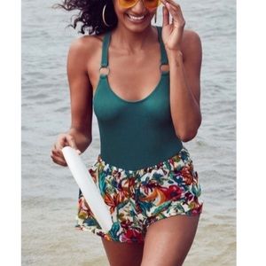 Cream Multi Out From Under Print Flutterfly Shorts